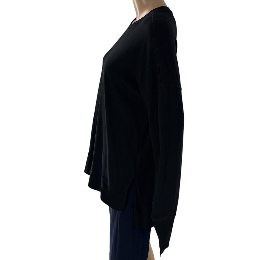 Sweaty Betty Black Cotton After Class Longline Pullover Sweatshirt - Picture 7 of 12